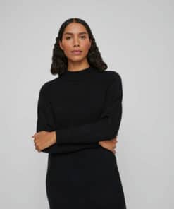 Vila Ril Crew Neck Midi Dress Black