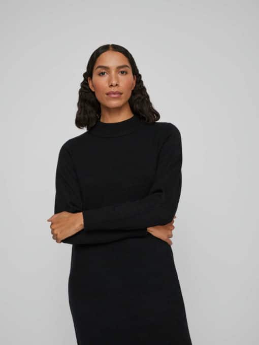 Vila Ril Crew Neck Midi Dress Black