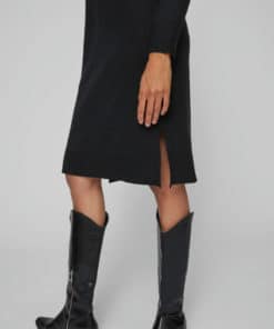 Vila Ril Crew Neck Midi Dress Black
