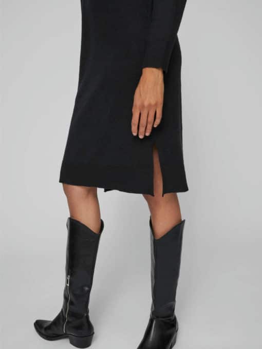 Vila Ril Crew Neck Midi Dress Black