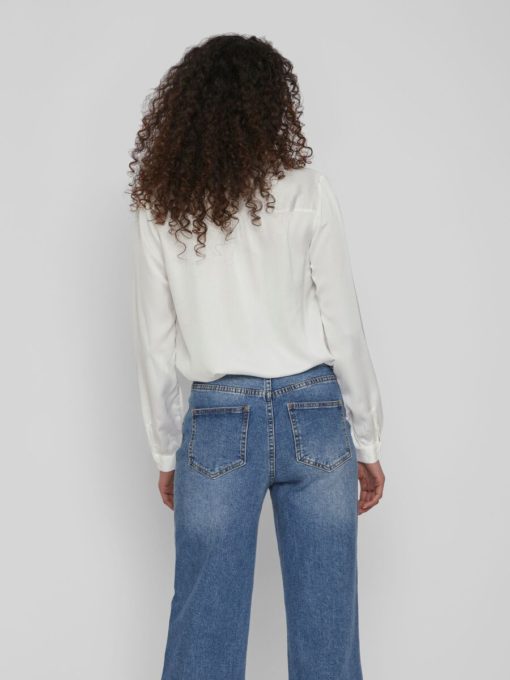 Vila Ellette Satin Shirt Snow White