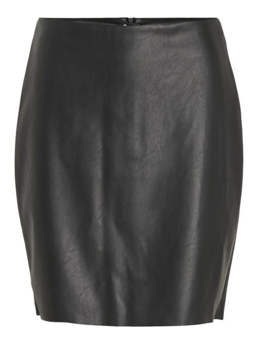 Vila Dagmar PU Skirt Black