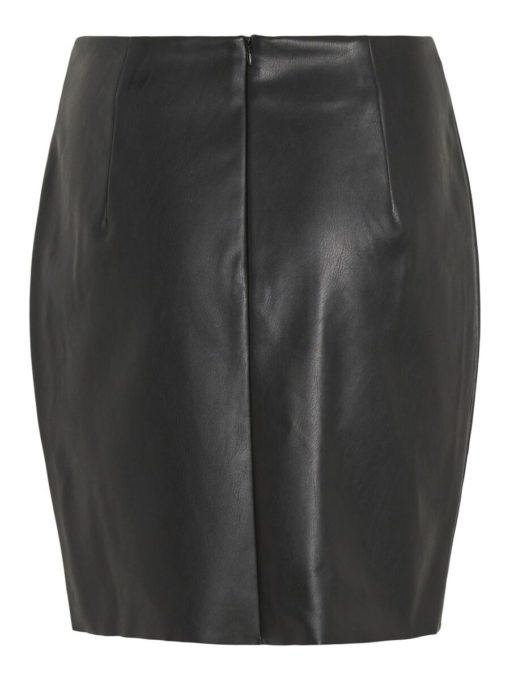 Vila Dagmar PU Skirt Black