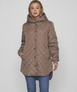 Vila Tate Hooded Jacket Brown Lentil