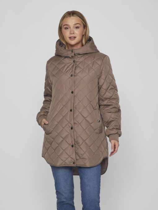 Vila Tate Hooded Jacket Brown Lentil