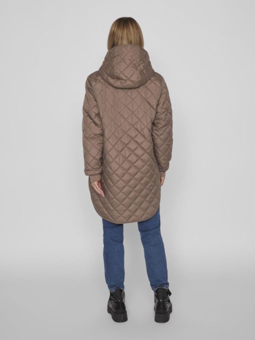 Vila Tate Hooded Jacket Brown Lentil