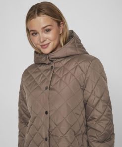 Vila Tate Hooded Jacket Brown Lentil
