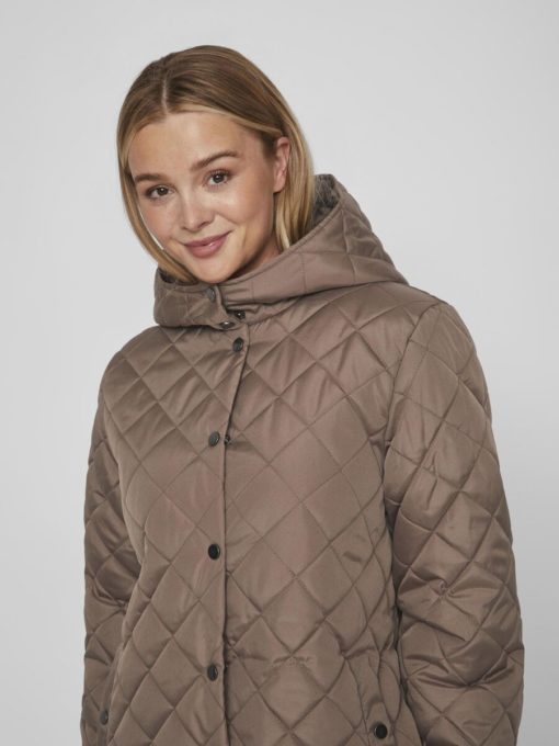 Vila Tate Hooded Jacket Brown Lentil