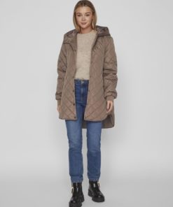 Vila Tate Hooded Jacket Brown Lentil