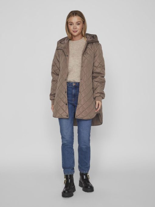 Vila Tate Hooded Jacket Brown Lentil