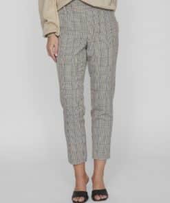 Vila Varone Pattern Slim Pant Brown Lentil