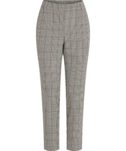 Vila Varone Pattern Slim Pant Brown Lentil
