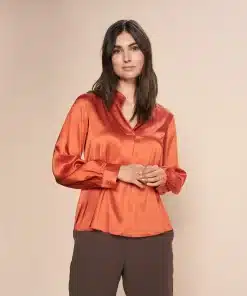 Mos Mosh Enfa Satin Blouse Burnt Ochre