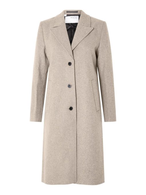 Selected Femme Alma Wool Coat Sandshell