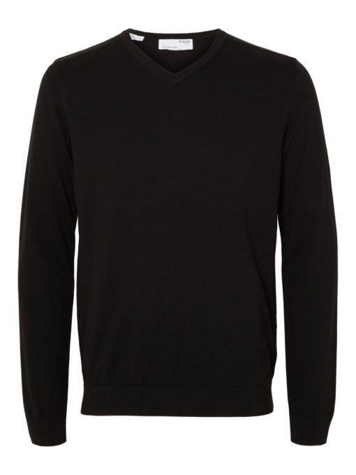 Selected Homme Berg V-Neck Knit Black