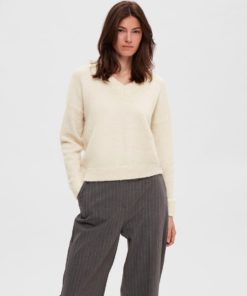 Selected Femme Maline V-Neck Knit Birch