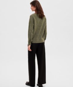Selected Femme Maline V-neck Knit Dusky Green