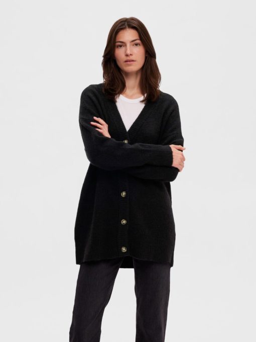 Selected Femme Maline Knit Cardigan Black