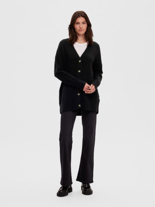 Selected Femme Maline Knit Cardigan Black