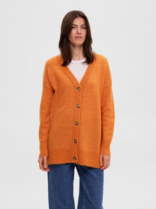 Selected Femme Maline Knit Cardigan Marmalade