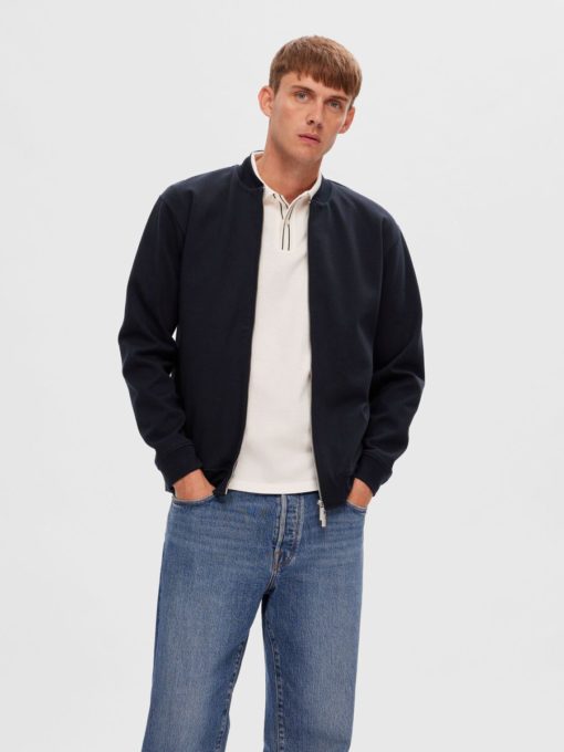 Selected Homme Seero Bomber Sweat Jacket Sky Captain