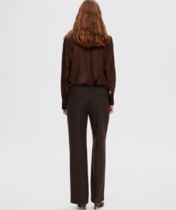 Selected Femme Maribell Satin Top Java