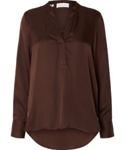 Selected Femme Maribell Satin Top Java