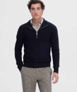 Selected Homme Axel Half Zip Knit Black