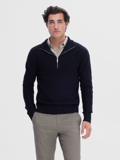 Selected Homme Axel Half Zip Knit Black