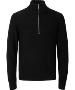 Selected Homme Axel Half Zip Knit Black