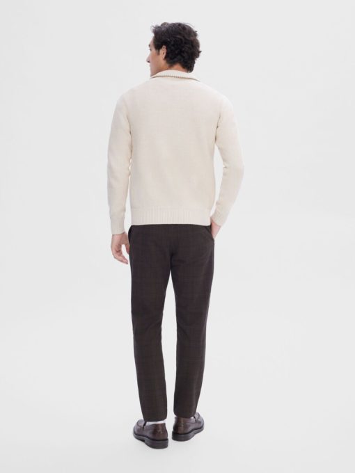 Selected Homme Axel Half Zip Knit Oatmeal