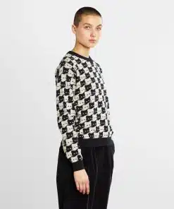 Dedicated Sweater Arendal Pepita Cats Oat White