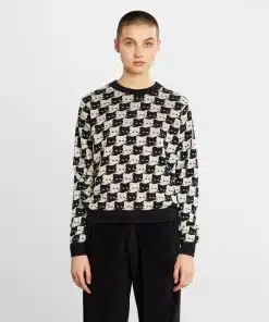 Dedicated Sweater Arendal Pepita Cats Oat White