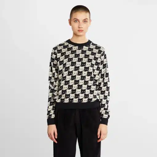 Dedicated Sweater Arendal Pepita Cats Oat White