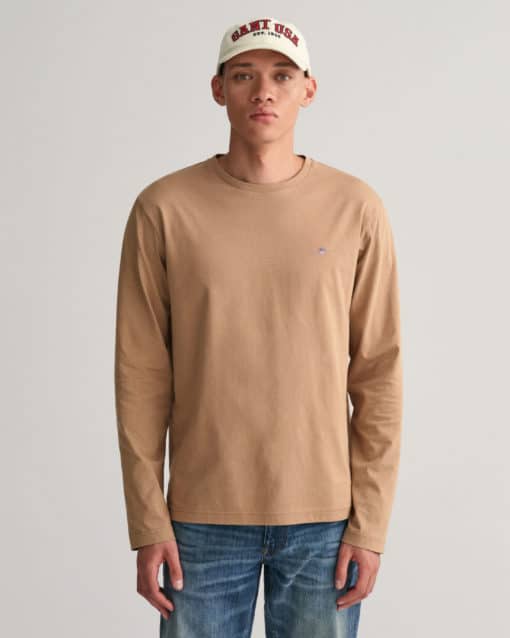 Gant Shield Ls T-shirt Warm Khaki