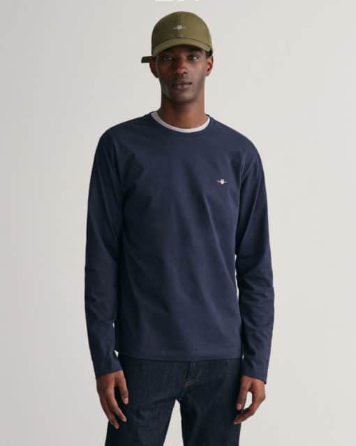 Gant Shield Ls T-shirt Evening Blue