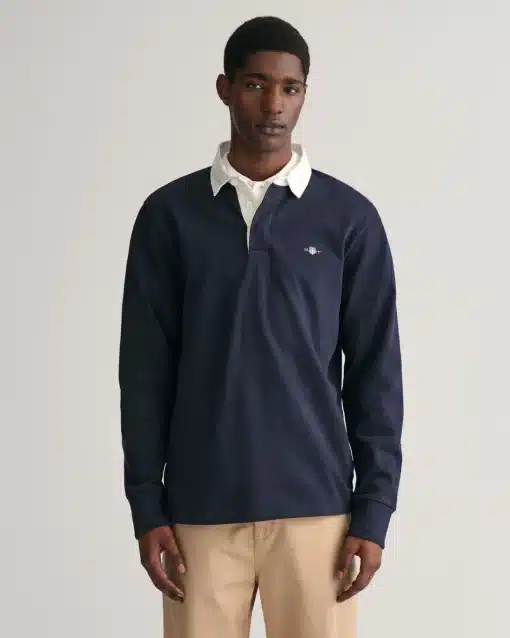 Gant Regular Fit Heavy Rugger Shirt Evening Blue