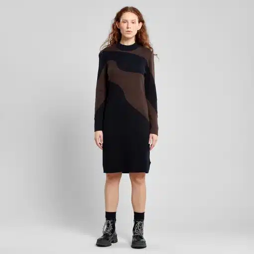 Dedicated Dress Lo Flowy Blocks Black/Coffee Brown