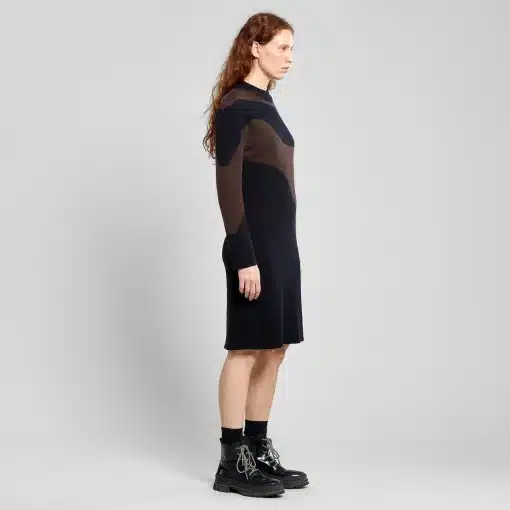Dedicated Dress Lo Flowy Blocks Black/Coffee Brown