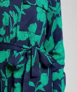 Dedicated Shirt Dress Falsterbo Duotone Floral Green