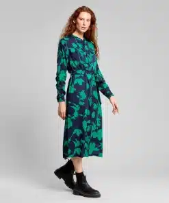 Dedicated Shirt Dress Falsterbo Duotone Floral Green