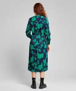 Dedicated Shirt Dress Falsterbo Duotone Floral Green