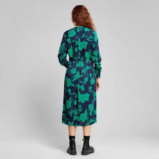 Dedicated Shirt Dress Falsterbo Duotone Floral Green