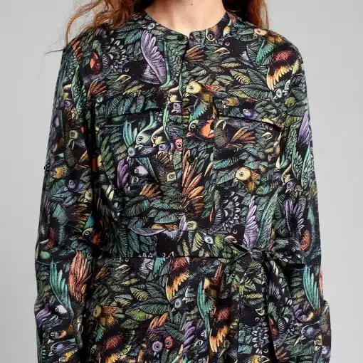 Dedicated Shirt Dress Falsterbo The Birds Black