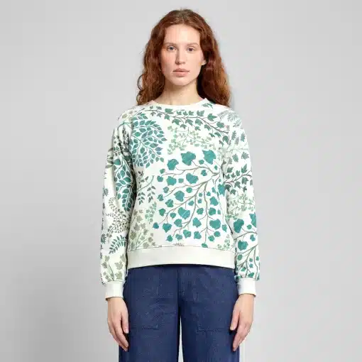Dedicated Sweatshirt Ystad Botanical Quilt Oat White