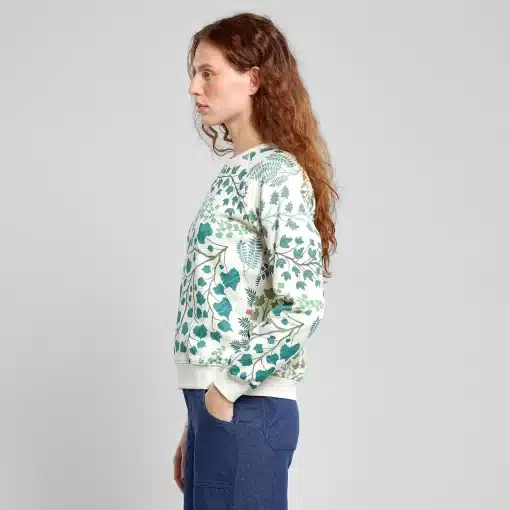 Dedicated Sweatshirt Ystad Botanical Quilt Oat White
