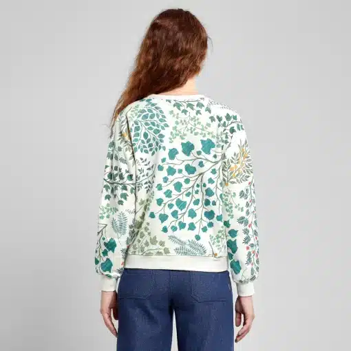Dedicated Sweatshirt Ystad Botanical Quilt Oat White