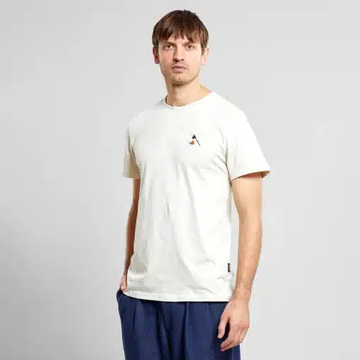 Dedicated T-shirt Stockholm Hot Coffee Emb Oat White