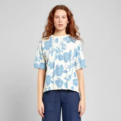Dedicated T-shirt Vadstena Duotone Floral Oat White