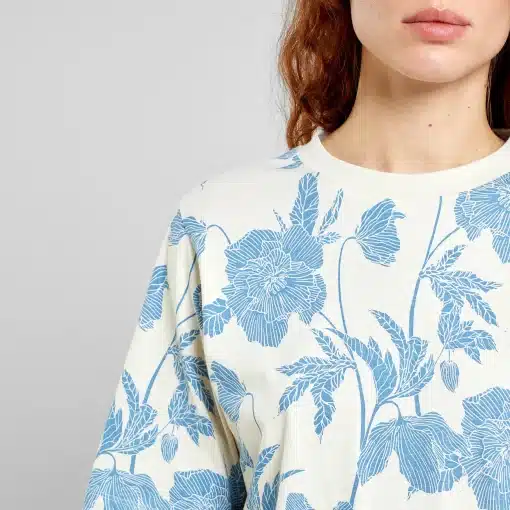 Dedicated T-shirt Vadstena Duotone Floral Oat White